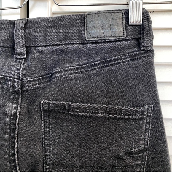 AEO Curvy High Rise Jeggings Jeans Gray Black Stretch Distressing size 2 - Picture 8 of 12